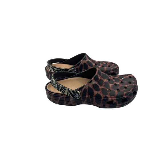 Clog Size 10 Unisex Leopard Cheetah Print Shoes Adjustable Strap Vent Holes - Picture 6 of 11